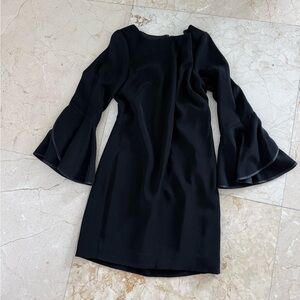 White House Black Market Black Bell Sleeve Dress Size 2